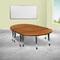 Flash Furniture Oval 60 W, 86 L, 25 H, Chrome, Laminate, Particleboard, Steel, Wood Grain XU-GRP-A3060CON-60-OAK-T-P-CAS-GG - alternate 1